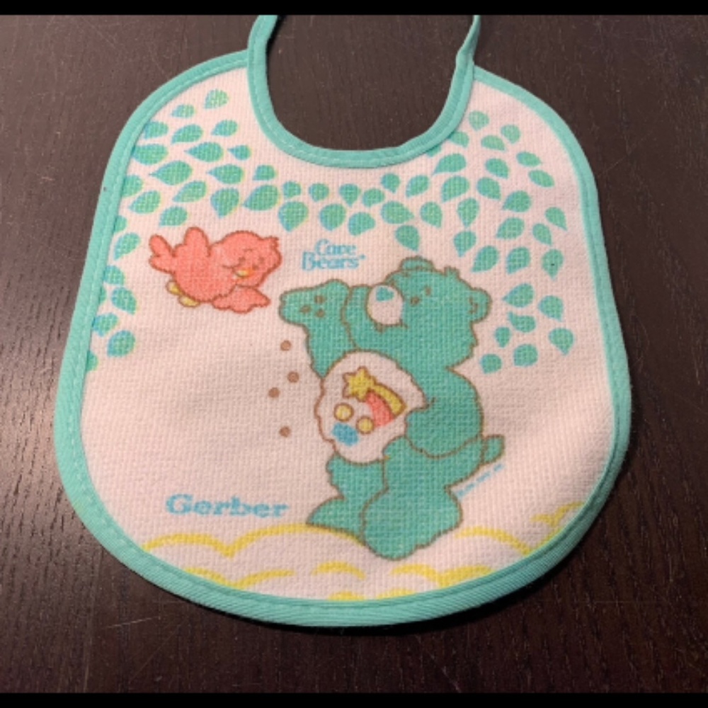 Vintage Gerber The Care Bears Wish Bear Bib - 1980's Gerber Baby's Bib
